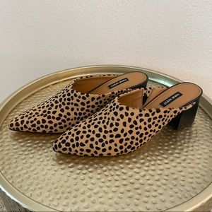 NWOT! Nine West leather calf hair 2 inch heel cougar print! NEVER WORN!